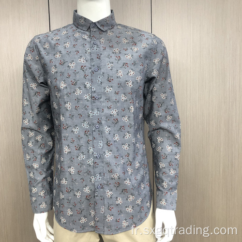 Chemise imprimée à manches longues TC pour homme